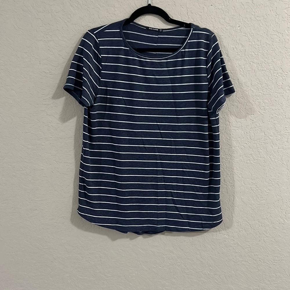 Blue Striped Shirt w/ buttons on the back